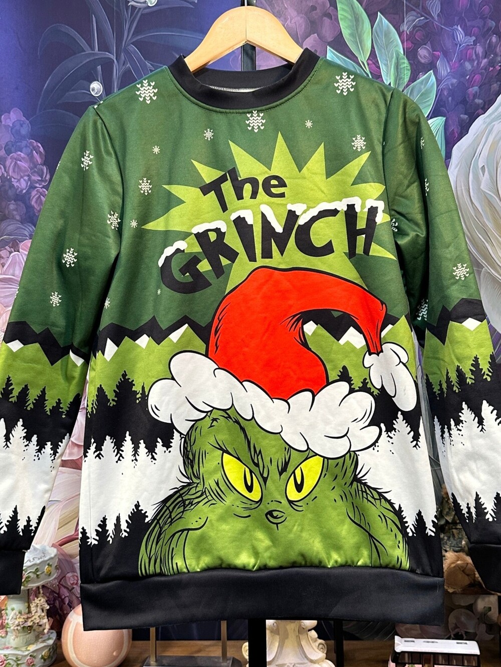 S The Grinch Christmas Sweatshirt Holiday Kawaii Maximalist Statement Unbranded